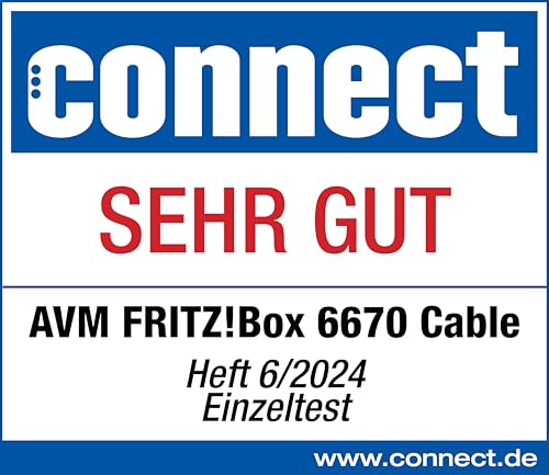 AVM FRITZ!Box 6670 Cable Router – DOCSIS 3.1 Modem, WiFi 7, 2.5G LAN, Zigbee-Integration