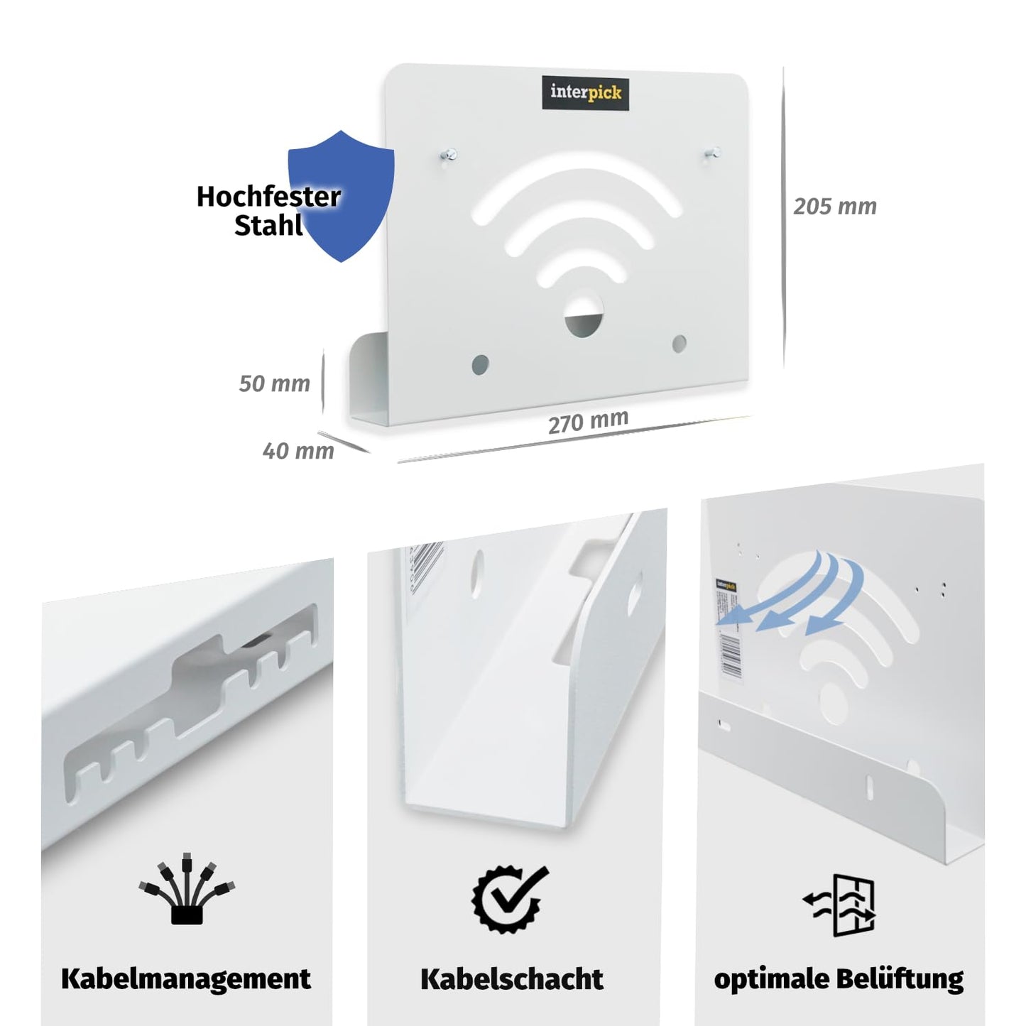 Wandhalterung für FRITZ!Box Router – kompatibel mit 7590, 7530, 7490, 6660, 6590