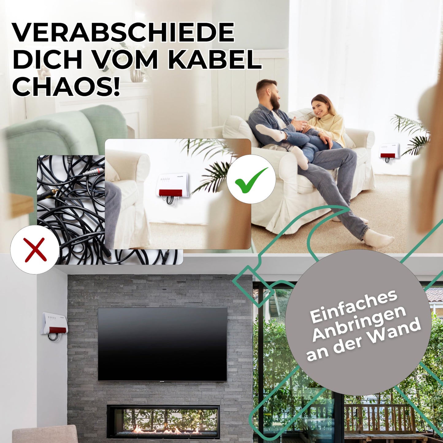 Wandhalterung für FRITZ!Box – kompatibel mit 7590, 7490, 6660, 6890, 6850