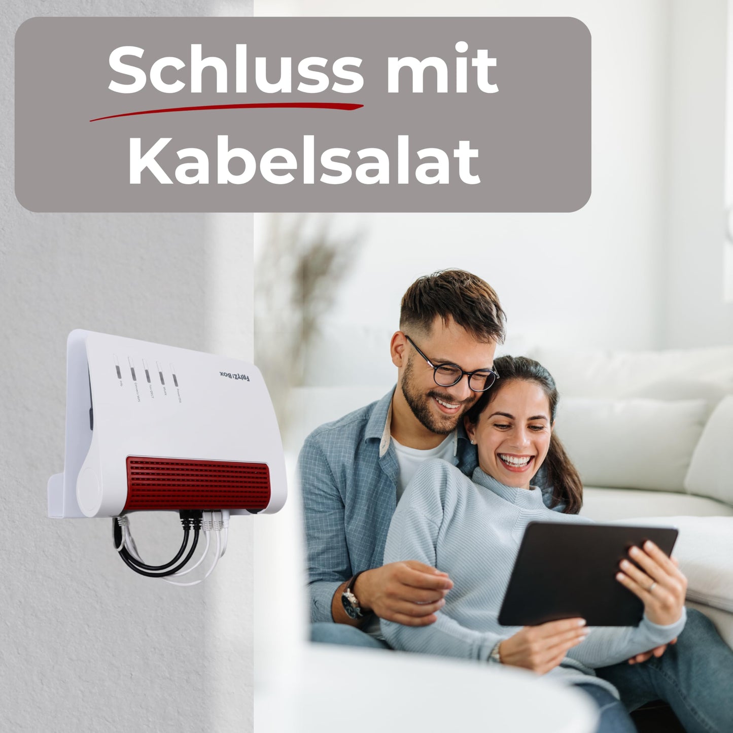 Wandhalterung für FRITZ!Box – kompatibel mit 7590, 7490, 6660, 6890, 6850