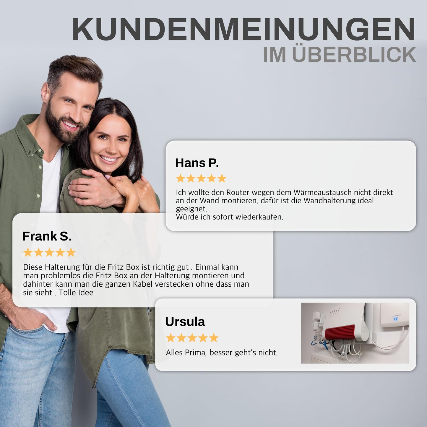 Wandhalterung für FRITZ!Box Router – kompatibel mit 7590, 7530, 7490, 6660, 6590