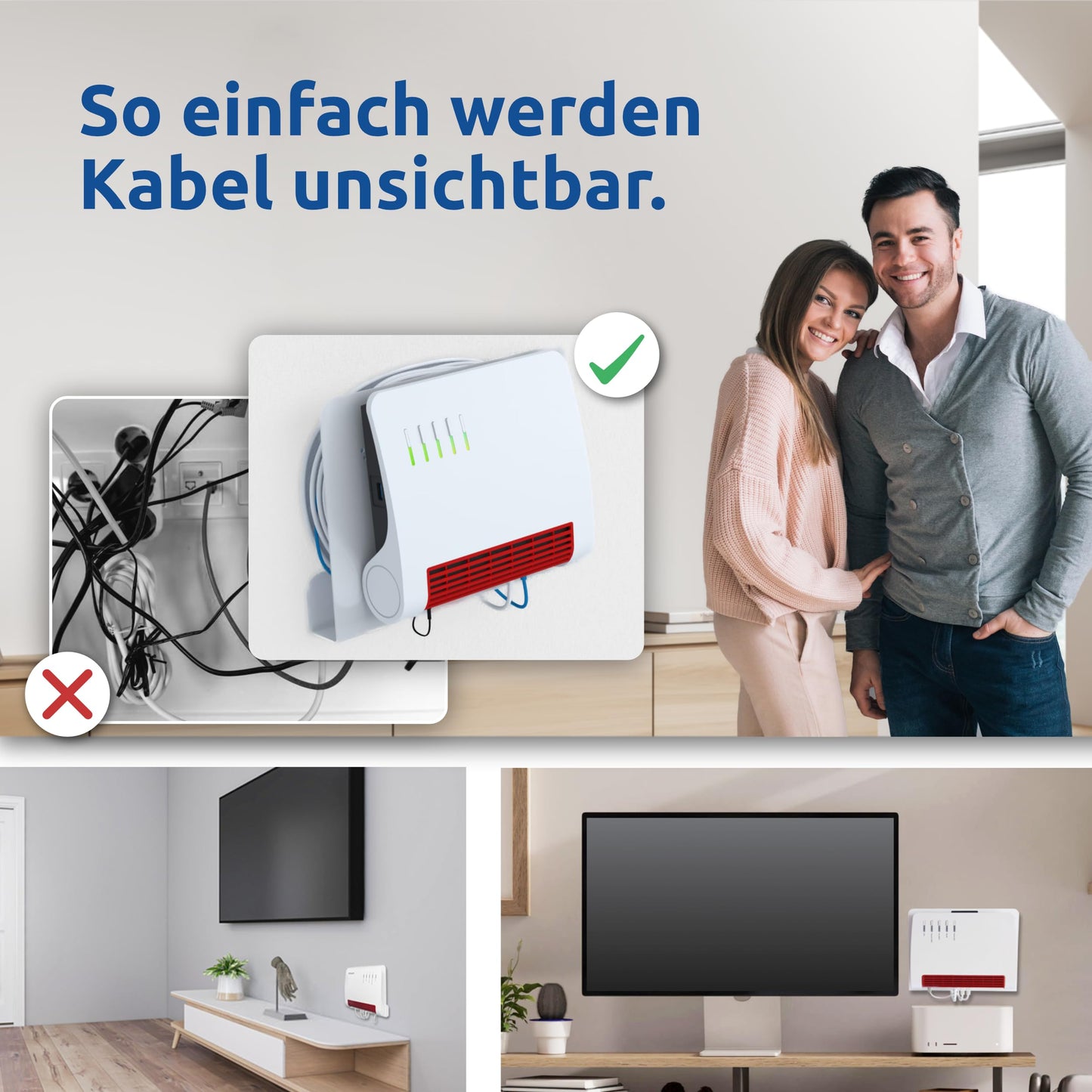 Wandhalterung für FRITZ!Box Router – kompatibel mit 7590, 7530, 7490, 6660, 6590