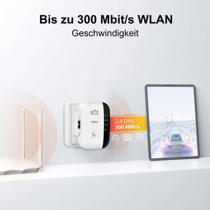 WLAN Verstärker N300 – Repeater mit Ethernet-Port, WPS, LED-Anzeige, App-Steuerung
