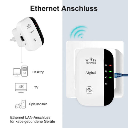 WLAN Verstärker N300 – Repeater mit Ethernet-Port, WPS, LED-Anzeige, App-Steuerung